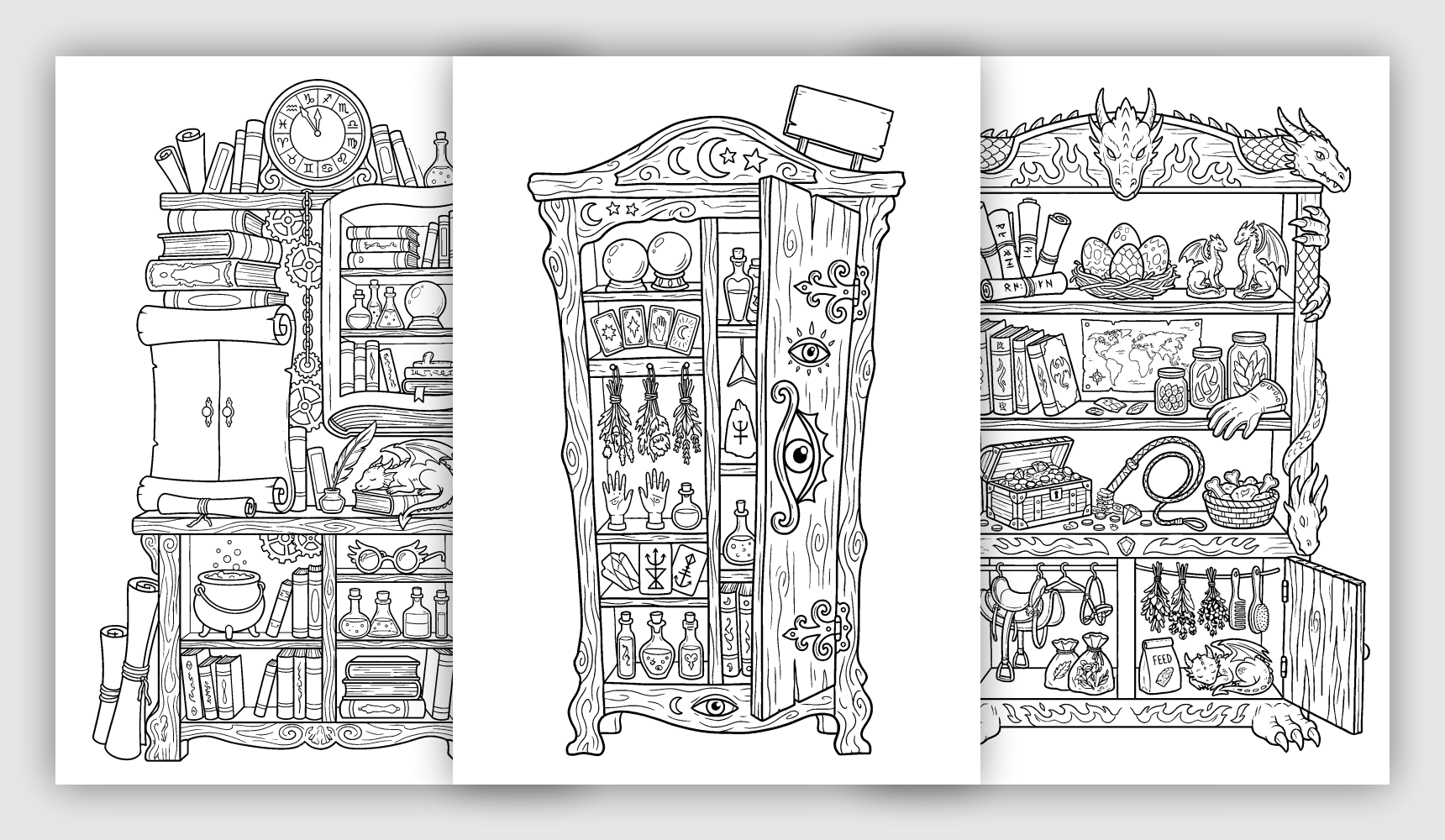 Magical Cabinet Coloring Pages