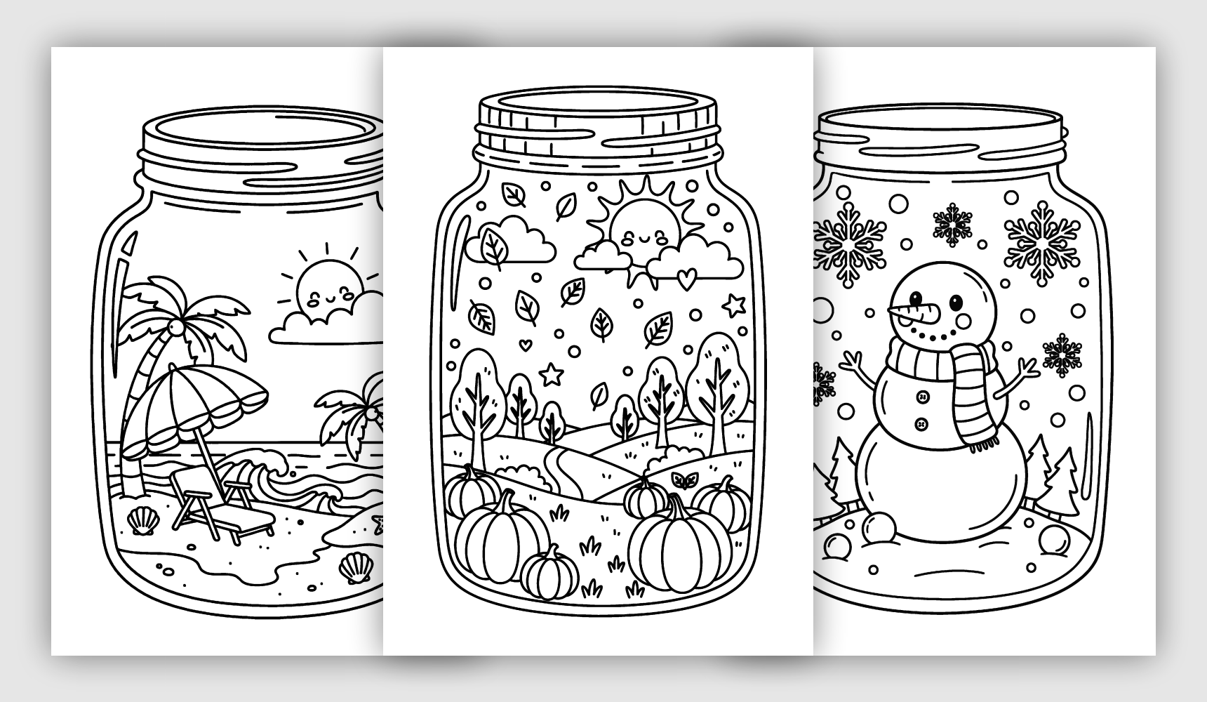 Jar illustration featuring a small fantasy landscape and cozy atmosphere