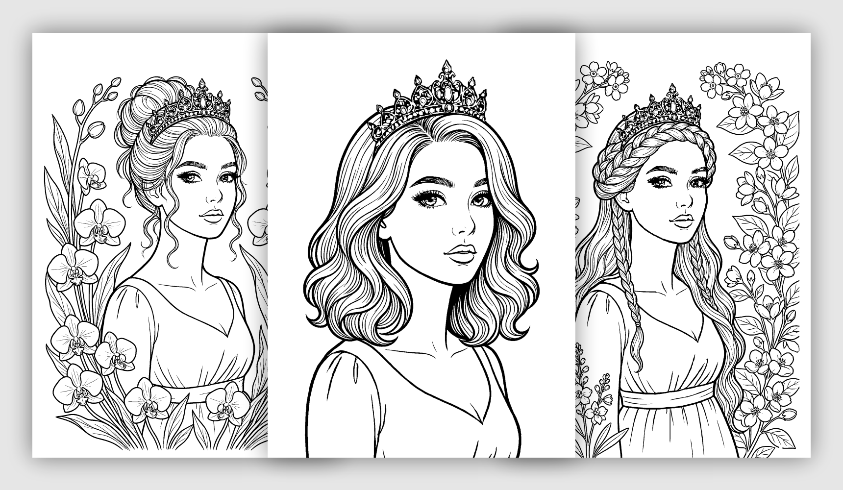 Princess Hairstyles Coloring Pages