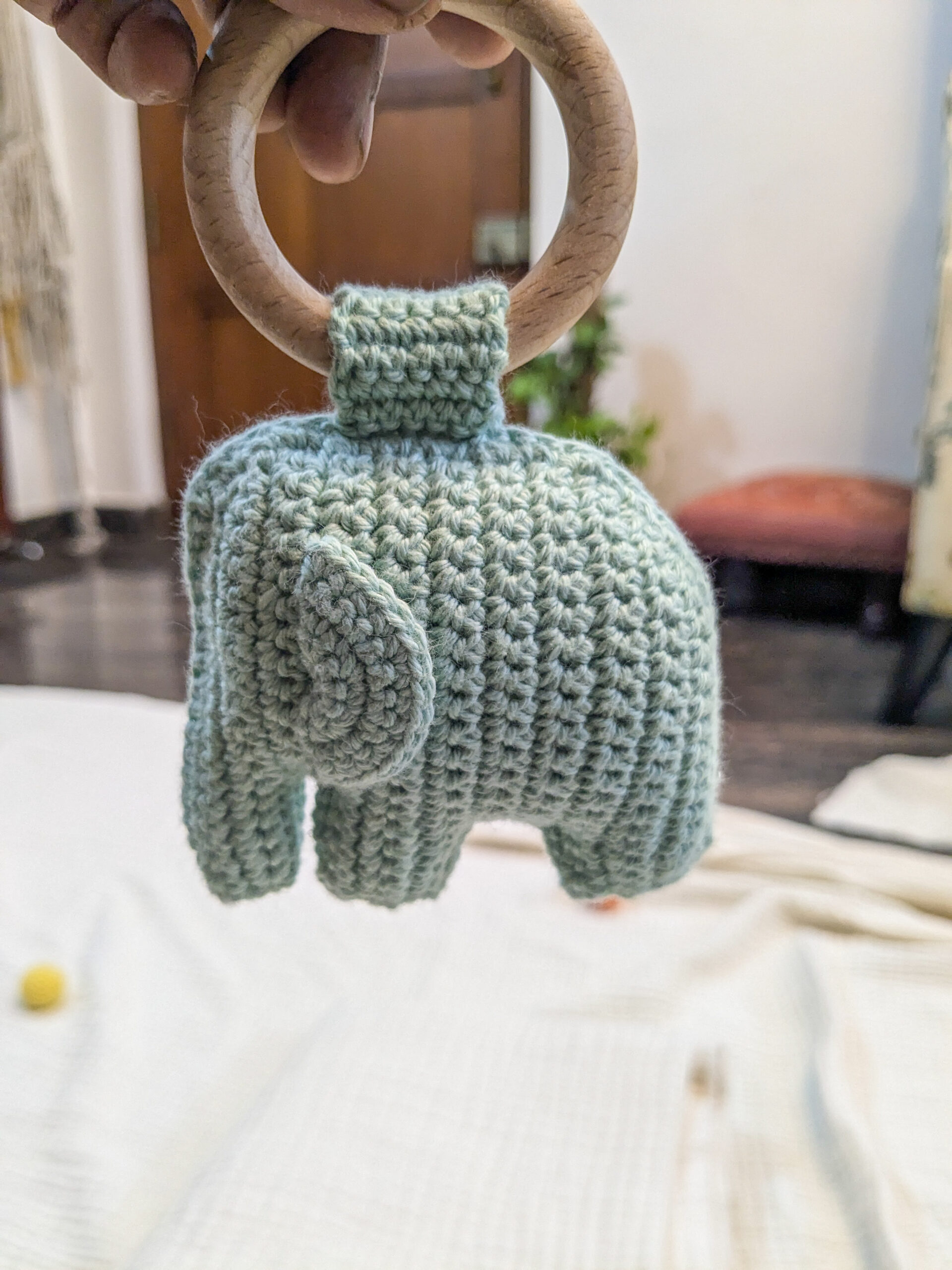 Bear and Elephant Crochet Teether