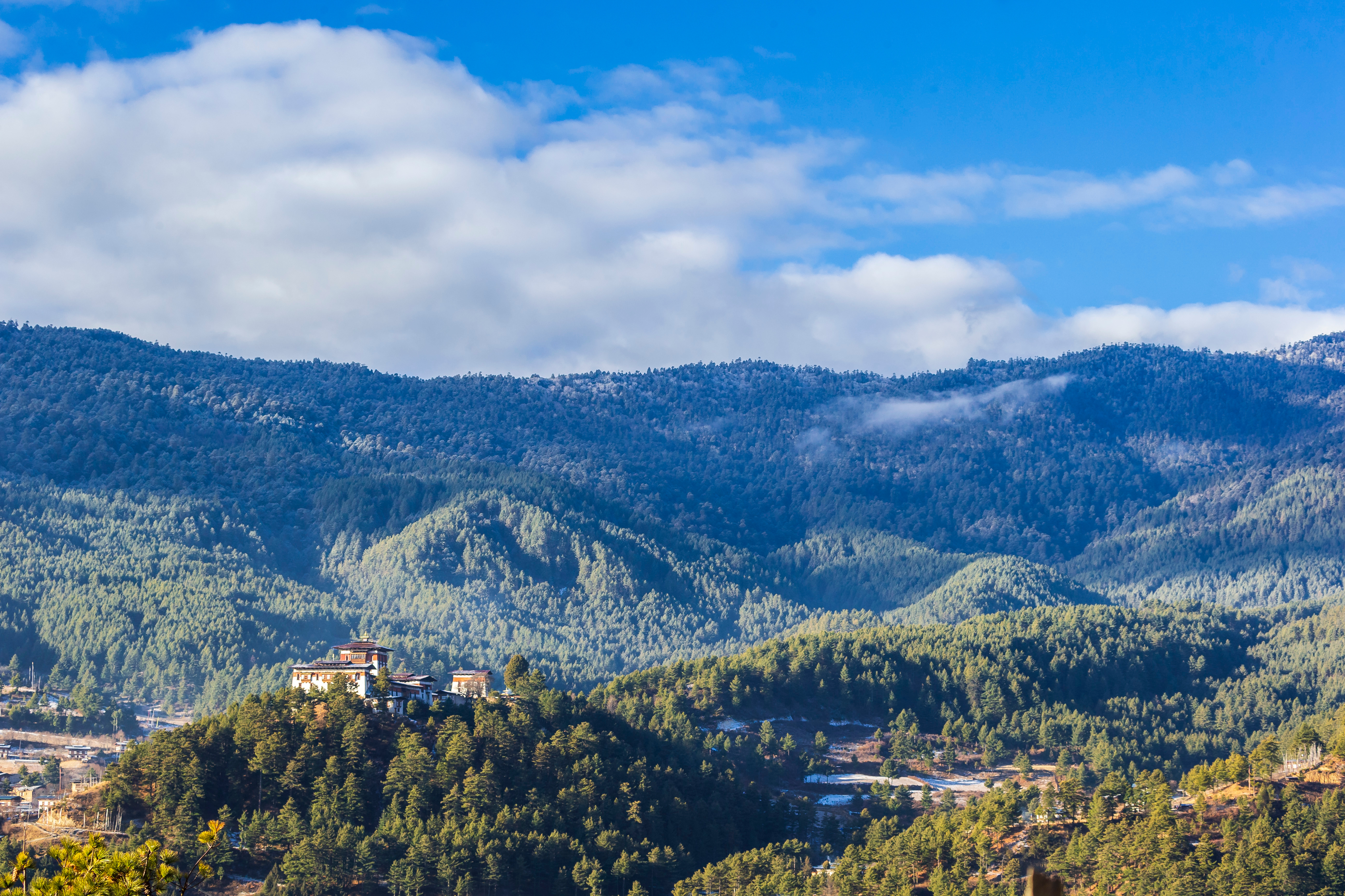 Bumthang Dzong monastery in the Kingdom of Bhutan.