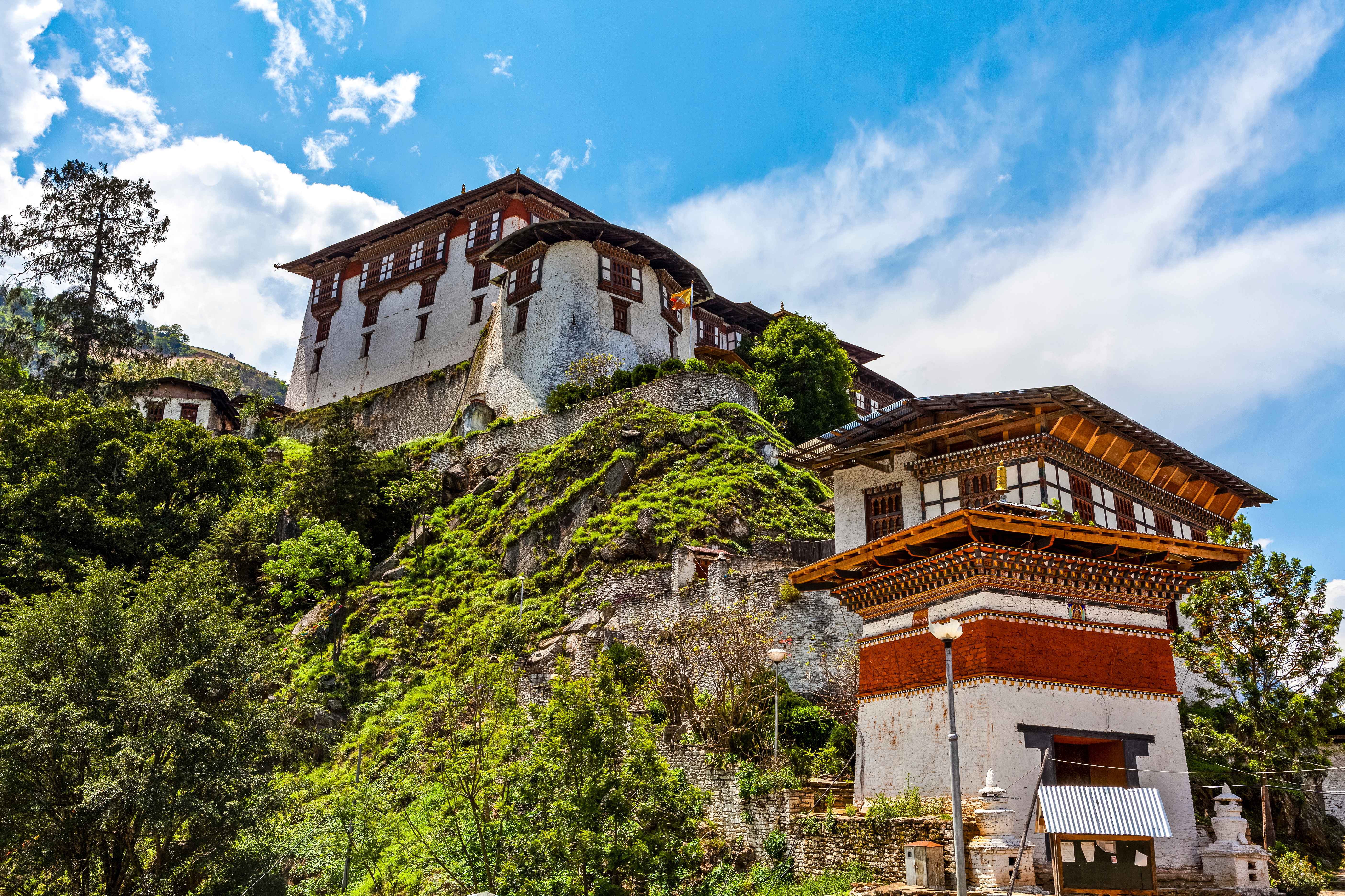 View at Lhuentse Dzong monastery in Lhuntse, Eastern Bhutan, Asia
