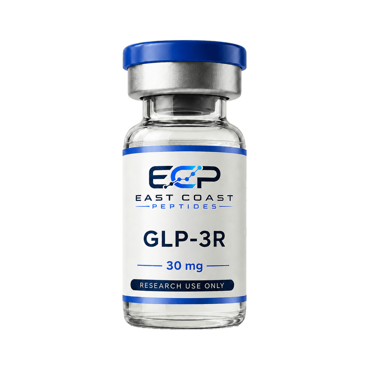 East Coast Peptides GLP-3R research vial with current product label