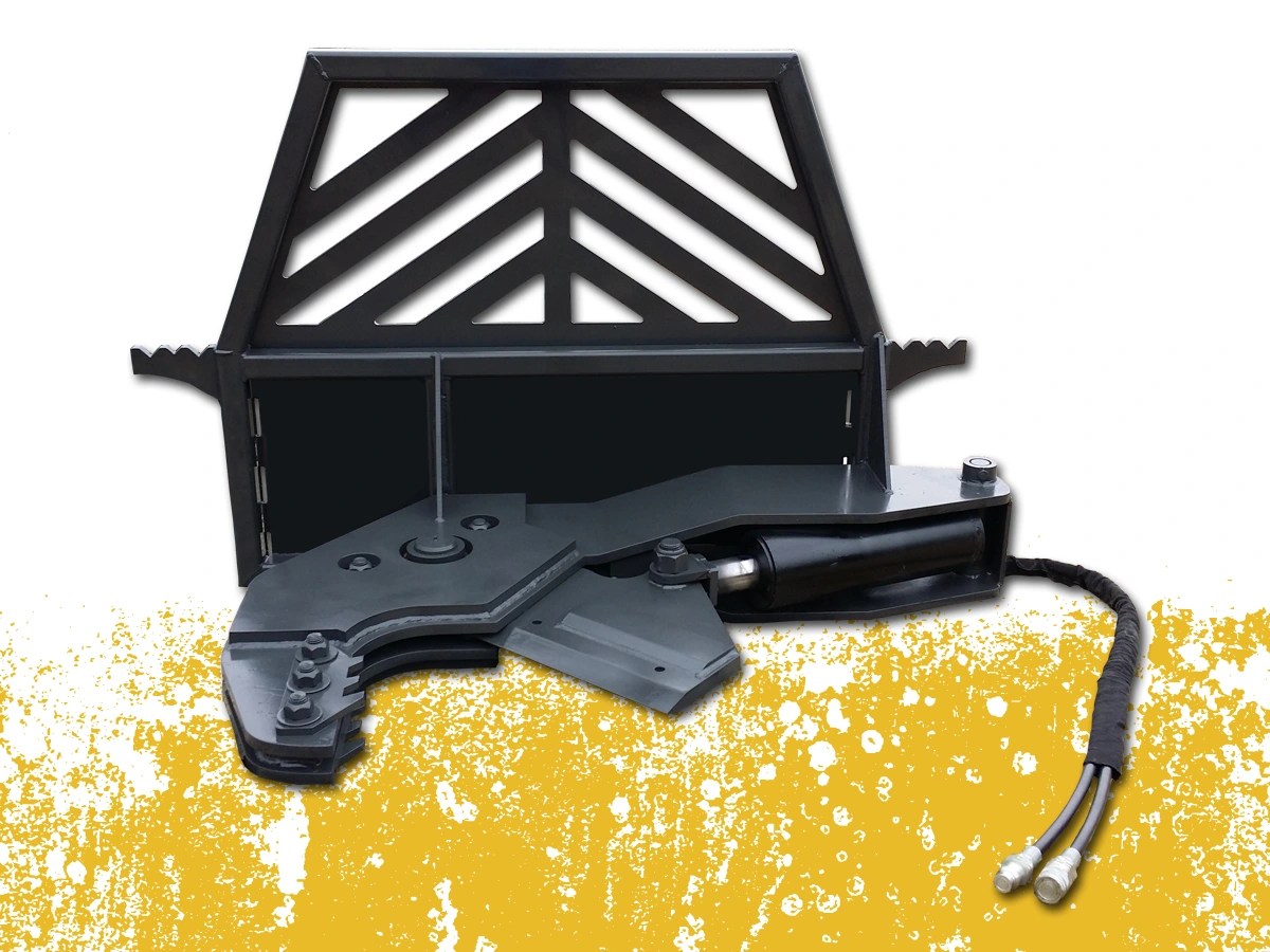 Lackender by ECS Fixed Extreme Tree Shear for Skid Steer Loader Attachment | Tree Cutting Attachments
