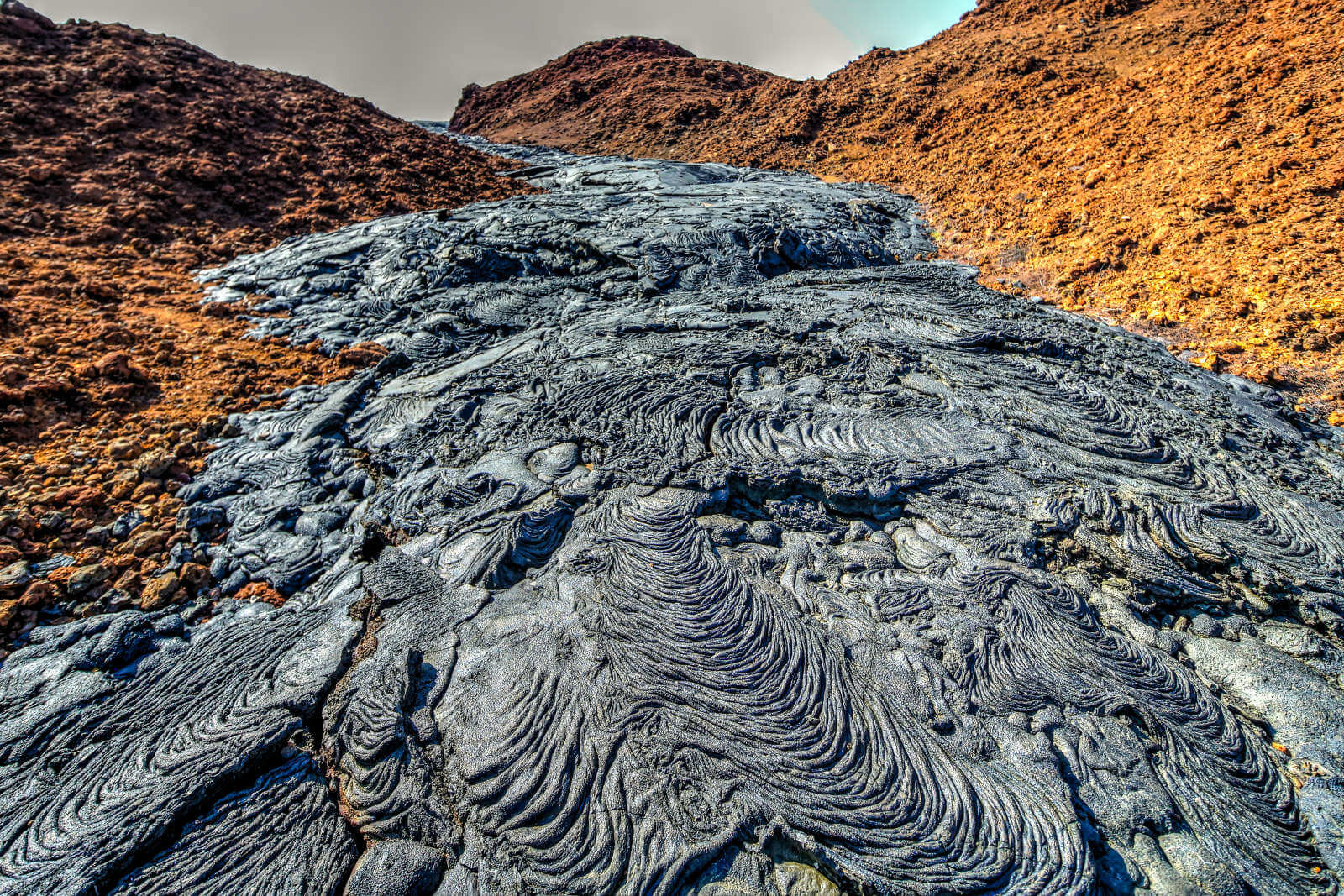 Flujo de lava en la Bahía Sullivan.