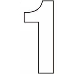 75mm white helvetica bold condensed style vinyl number 1 amazoncouk