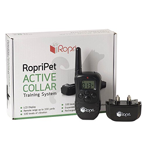 Dog Training Collar with Remote. Rechargeable and Weatherproof Obedience Collars for Pooch. 330