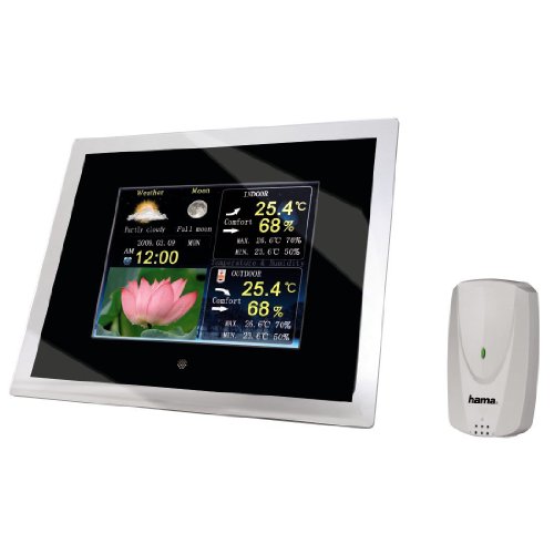 Hama Digitaler Bilderrahmen 20,3 cm (8 Zoll) mit Wetterstation