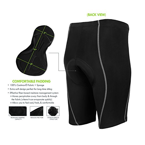 Cycling Shorts (2 Pack) Comfortably Padded for Men and Women