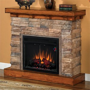 Southern Enterprises Vereema Alexa Enabled 48 In Electric Fireplace With Faux Stone In Weathered Gray Oak Hd014616 The Home Depot