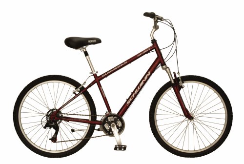 schwinn comfort-bicycles suburban Hybrid Bike, 26 Inch Mens and Womens Bike, 7-Speed Hybrid Bicycle, Front and Rear Linear Pull Brakes, Ergonomic Grips, Comfort Frame, Large Cushioned Seat, Fenders, Adult Bicycle Schwinn Women's Suburban ALX 26