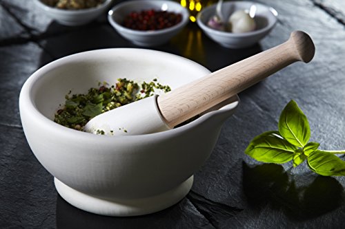 Milton Brook Unglazed Mortar & Pestle, 6-inch – Porcelain Herb & Spice Grinder - View #10