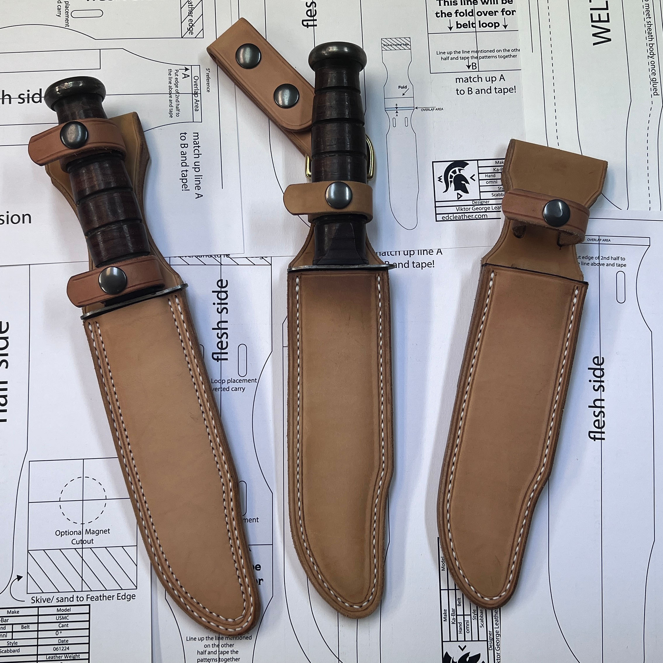 Viktor George KABAR Knife Sheath Pattern Set – EDC Leather Viktor George KABAR Knife Sheath Pattern Set – EDC Leather