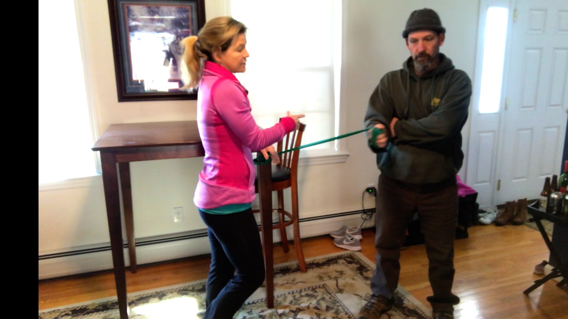 Band shoulder exercises for kayakers to reduce pain