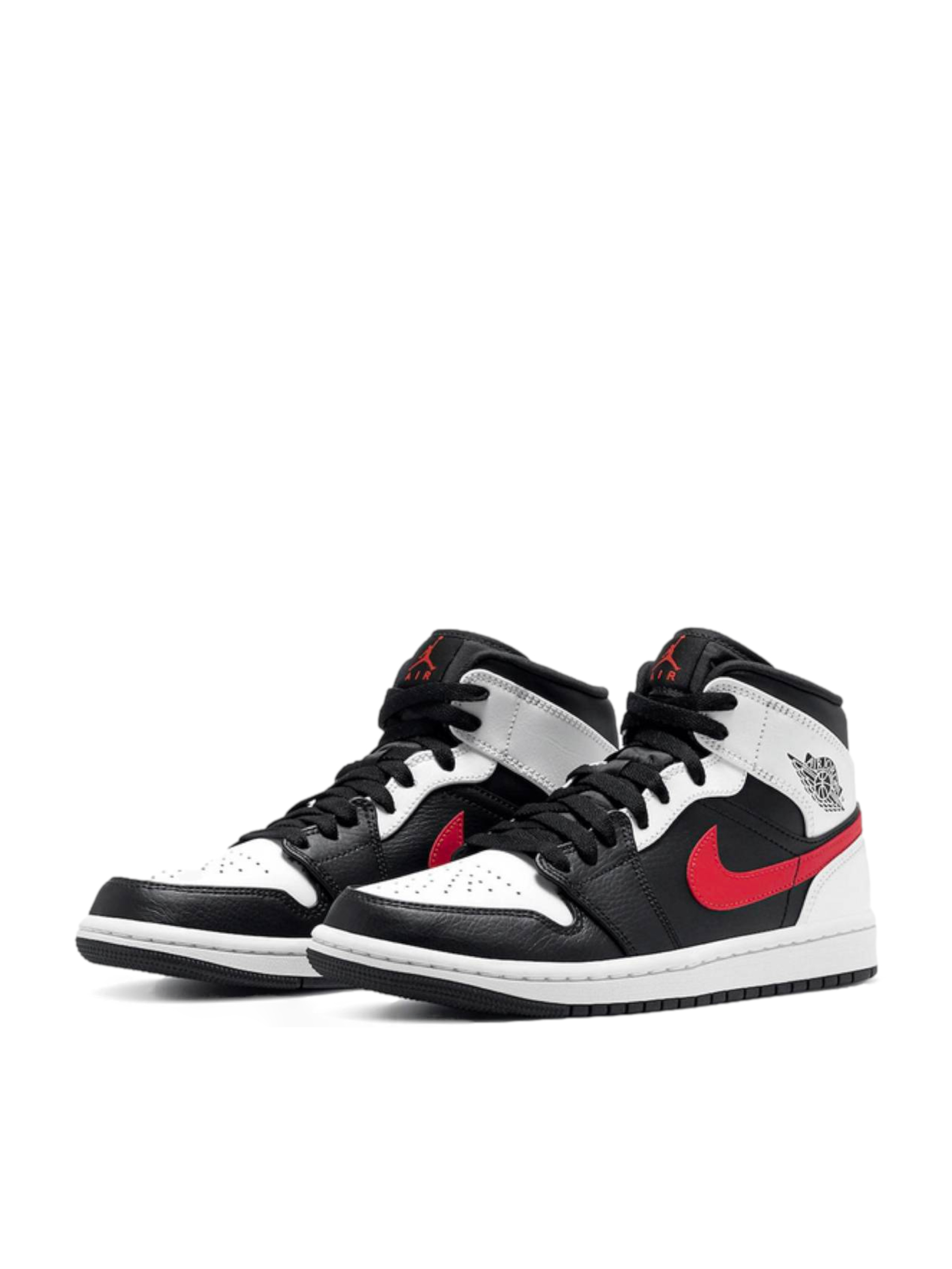 Air Jordan 1 mid black chile red white - Blckthemall