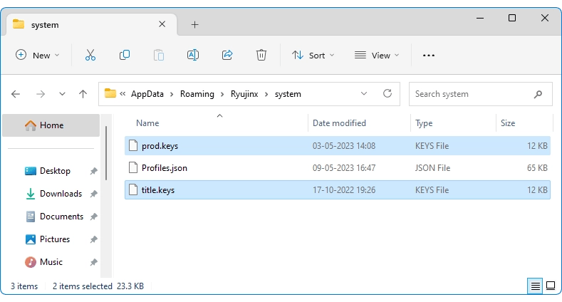 Paste the Key Files