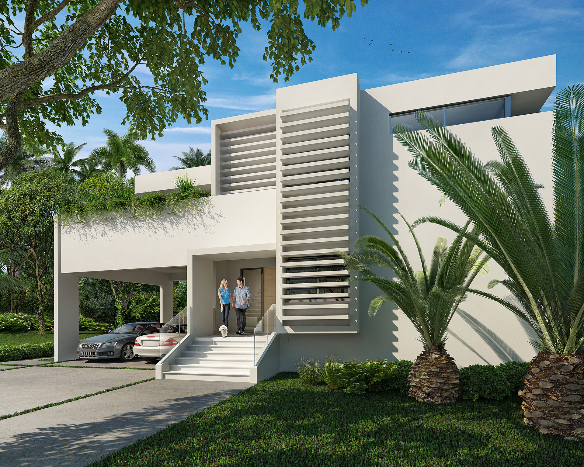 Exterior front view rendering of Jaime House