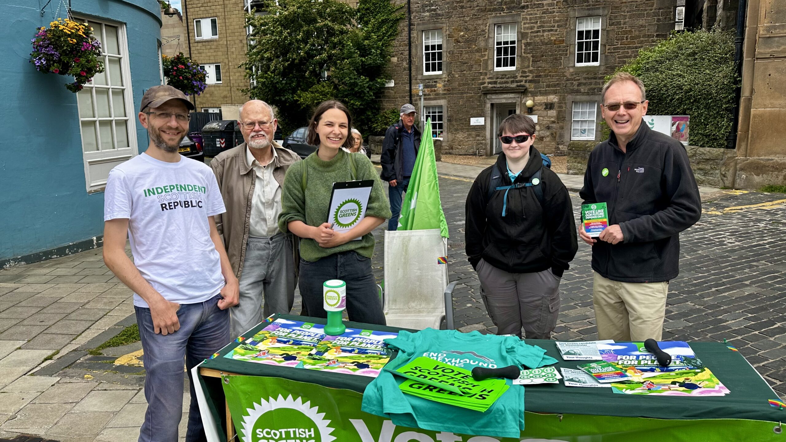 CEG activists at a stall outside The Stockbridge Tap