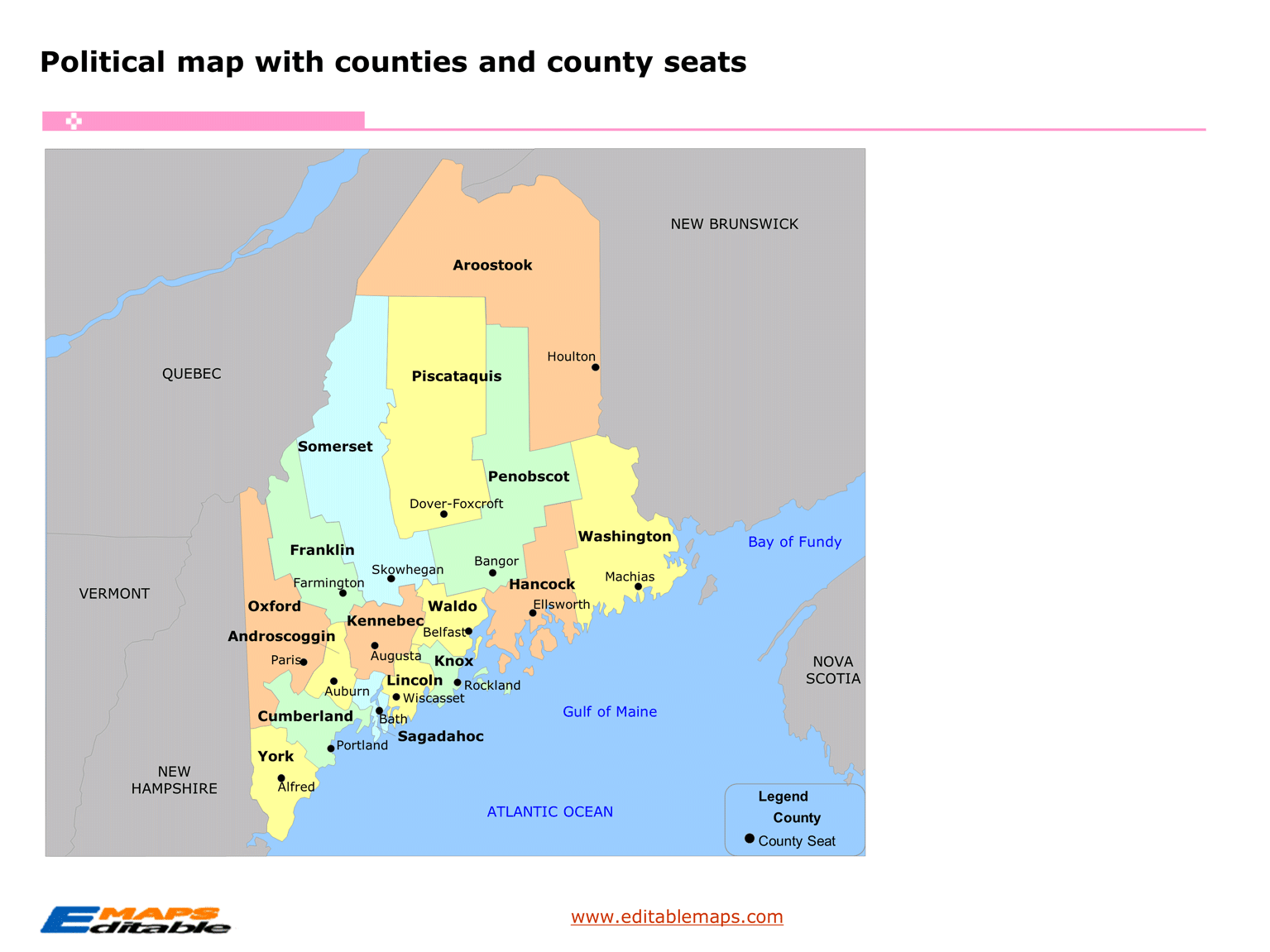 Maine County Crossword Maine Map 10 