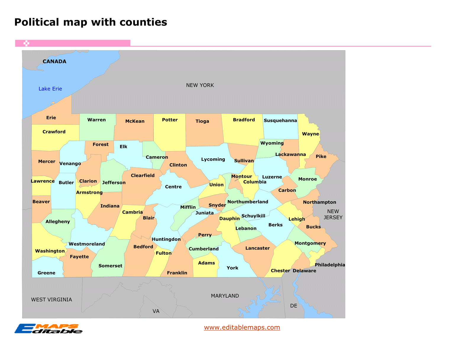 New Jersey County Map Editable Powerpoint Maps Free Schedule Map 8 