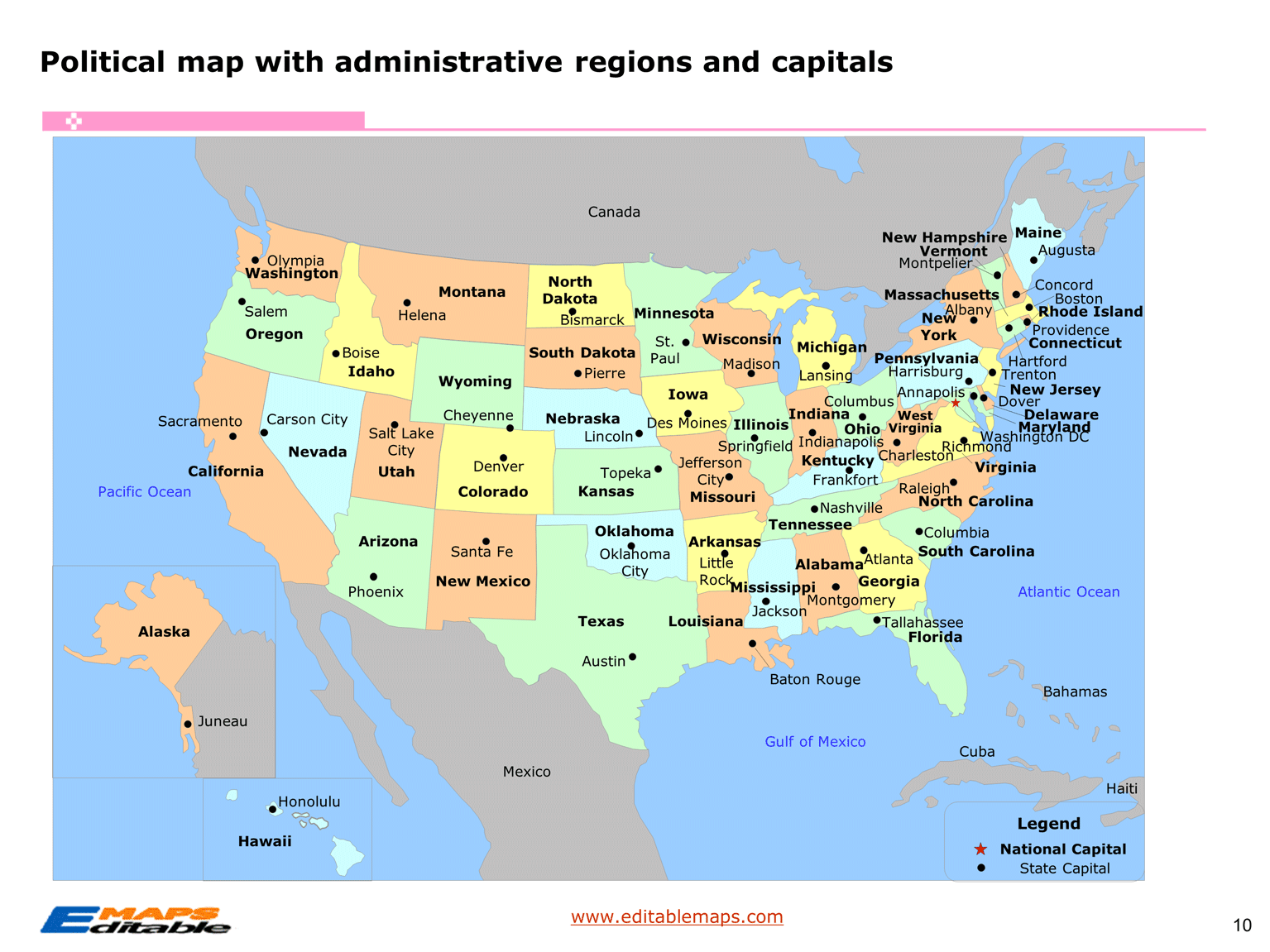 Usa Map With State Capitals And 50 States Of The USA USA Map 10 