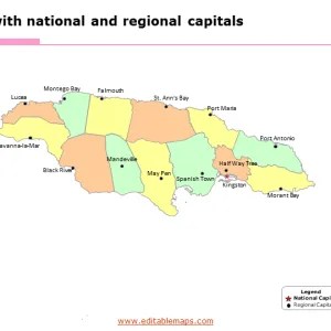 Jamaica Map With 14 Parishes Editable PowerPoint Maps Jamaica Map 6 300x300 