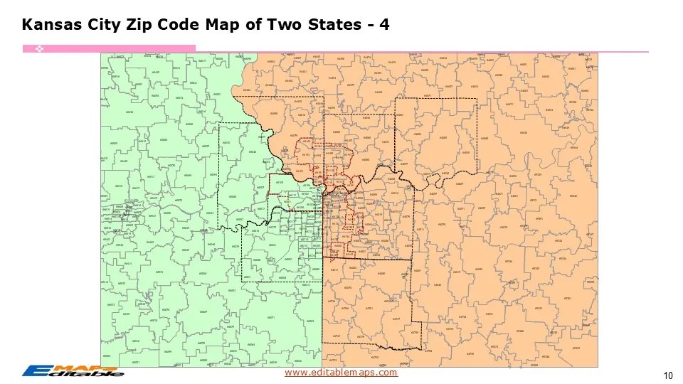 Kansas Zip Code Map Editable Powerpoint Maps.