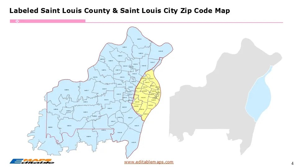 Webster University St Louis St Louis County Missouri Zip Codes Wall Saint Louis Zip Code Map 4 