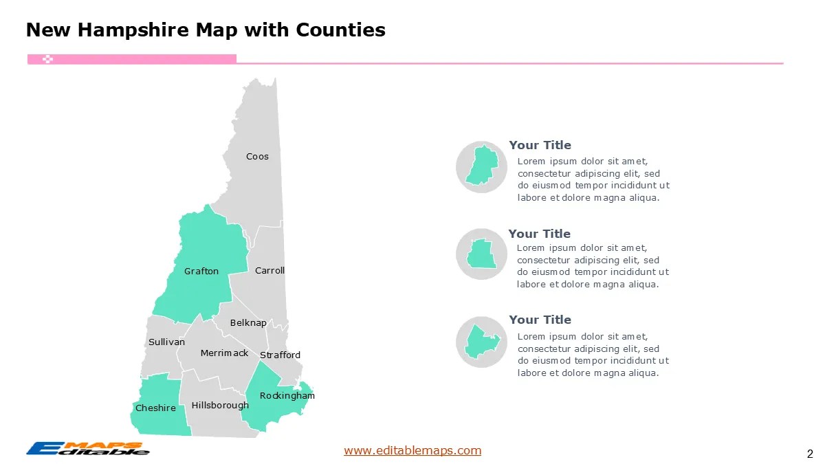 New Hampshire Census Tract Map Editable PowerPoint Maps New Hampshire Census Tract Map 2 