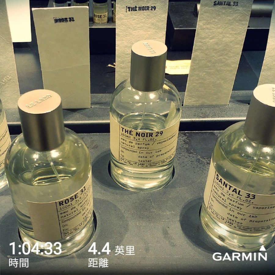 3 bottles of perfume displaying