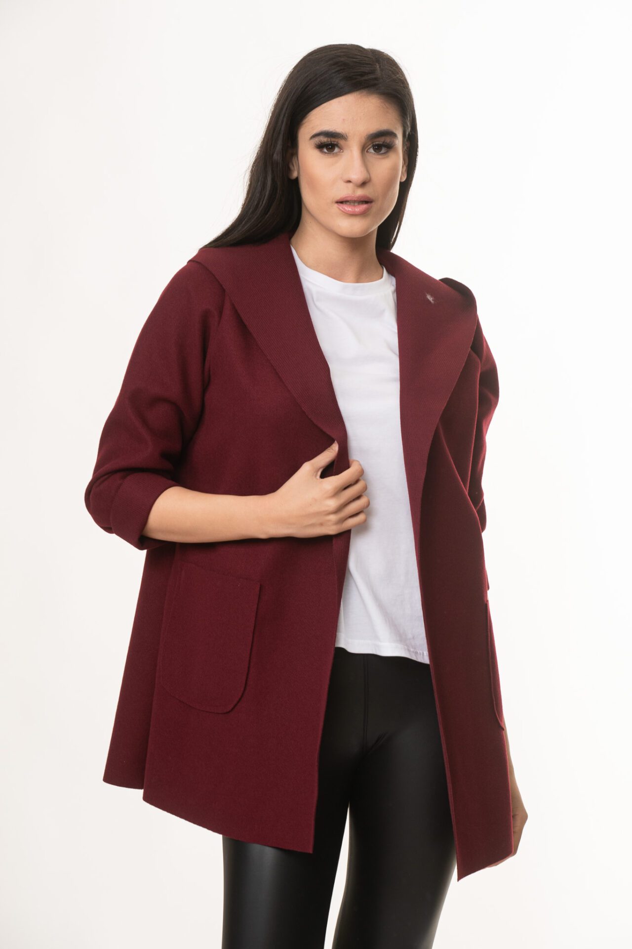  ΠΑΛΤΟΖΑΚΕΤΑ ΜΕ ΚΟΥΚΟΥΛΑ Mπορντό 2025