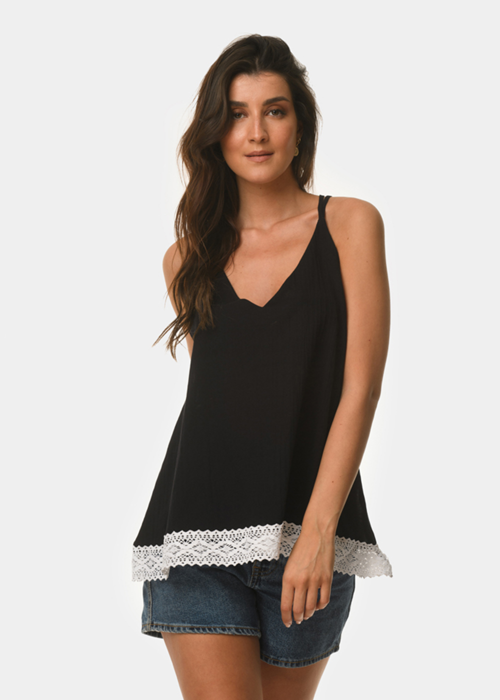Black laced top Μαύρο
