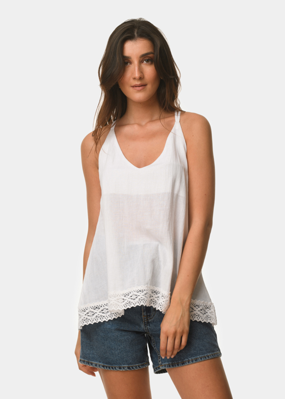 White laced top Ασπρο