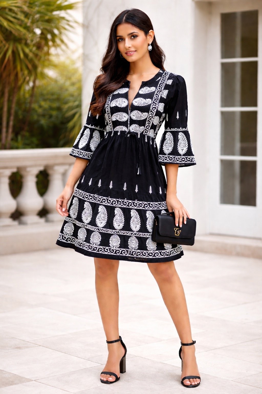 Φόρεμα Boho Με Κέντημα – Μαύρο| Dress Up Μαύρο