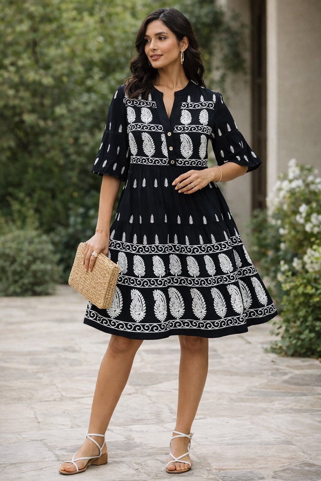 Boho Φόρεμα με Κέντημα Μαύρο | Dress Up Μαύρο