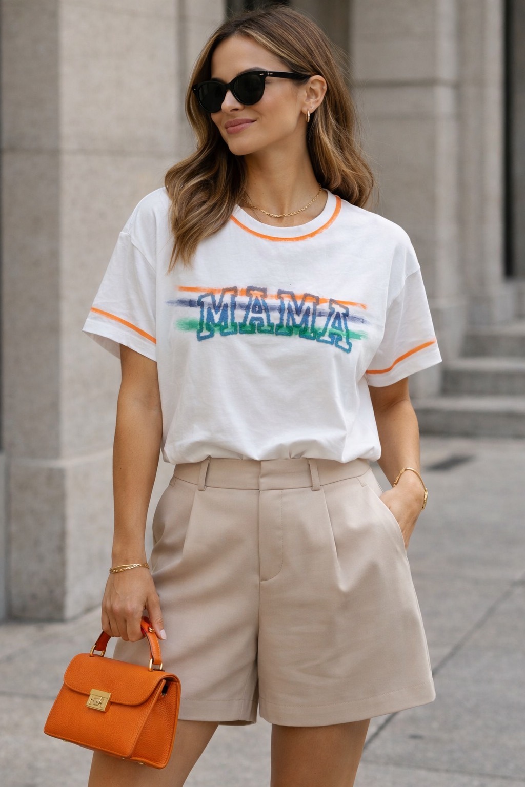 T-Shirt Με Στάμπα Mama Και Contrast Λεπτομέρειες – Λευκό | Dress Up Άσπρο