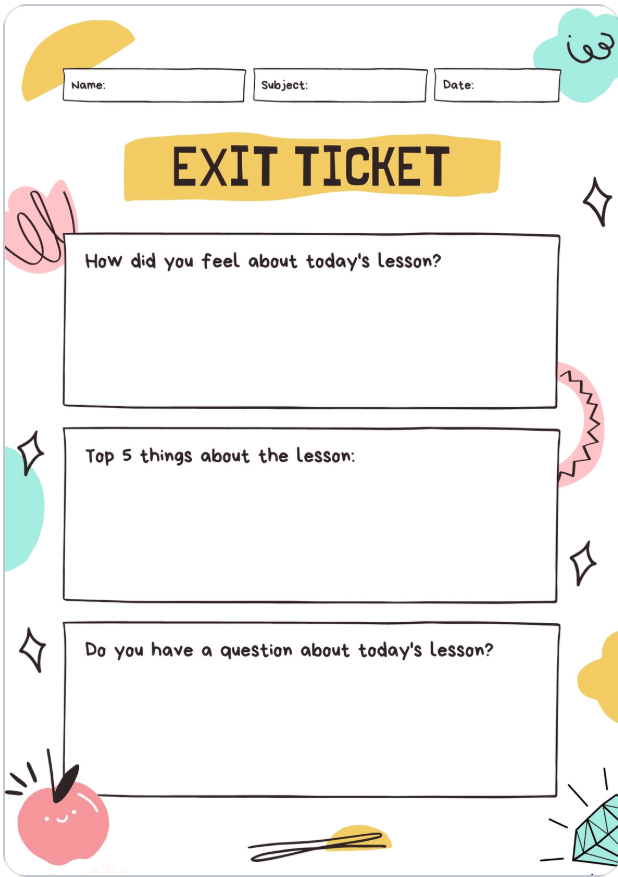 Exit Ticket Canva template