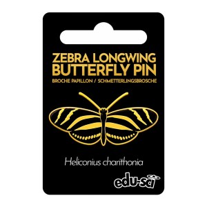Zebra Butterfly Enamel Pin