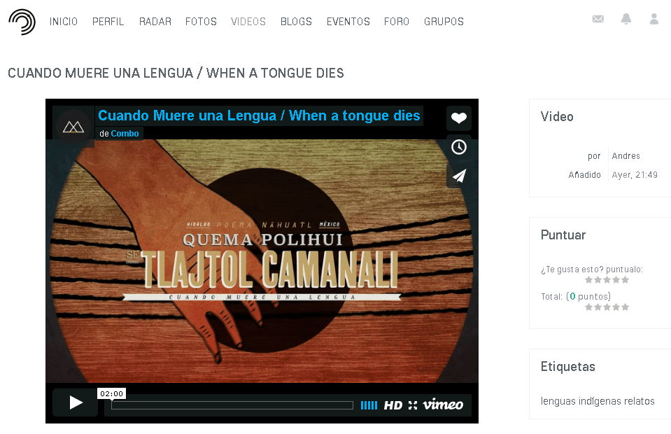 Video enlazado. (Vimeo)