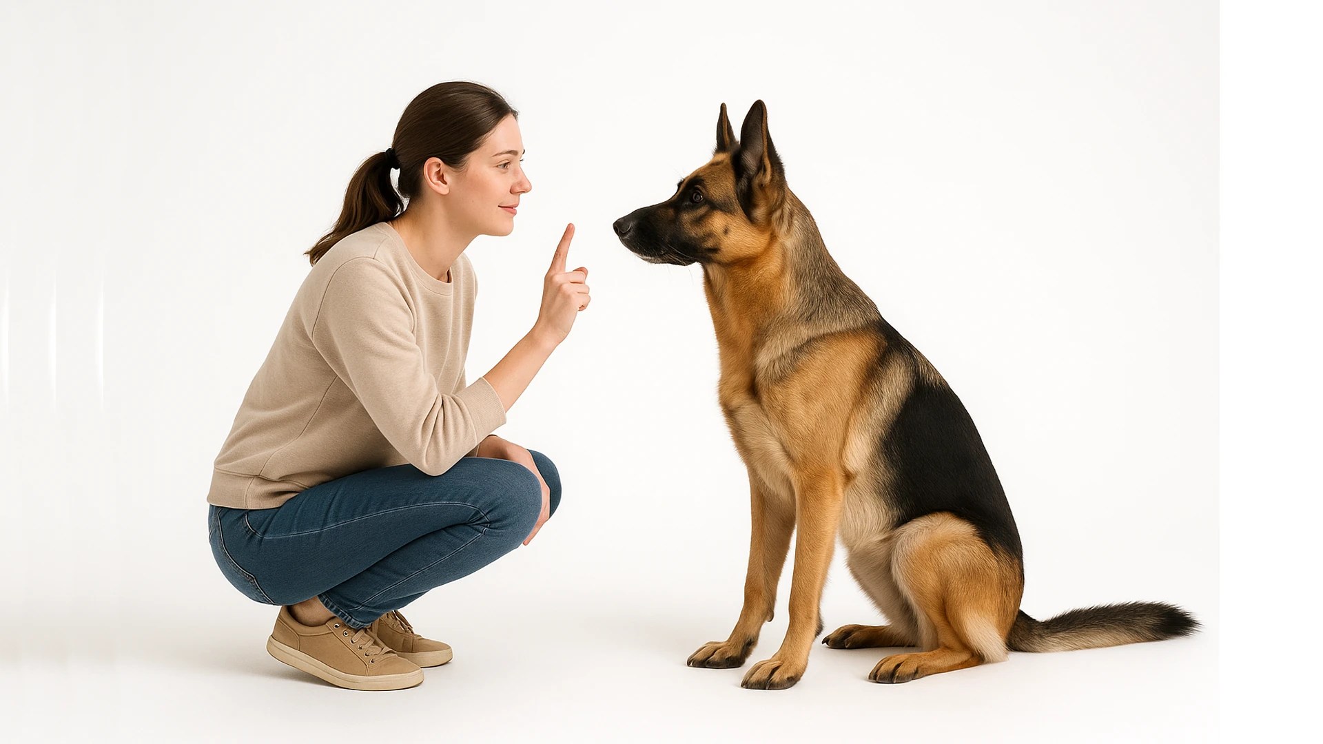 Éducateur canin avec son berger allemand