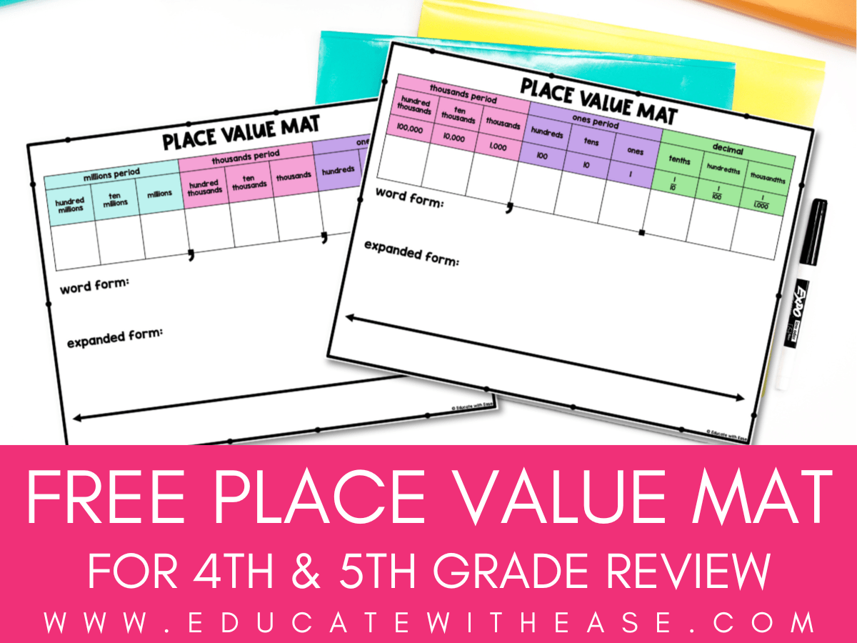 Read more about the article Free Place Value Mat for 4th and 5th Grade Review