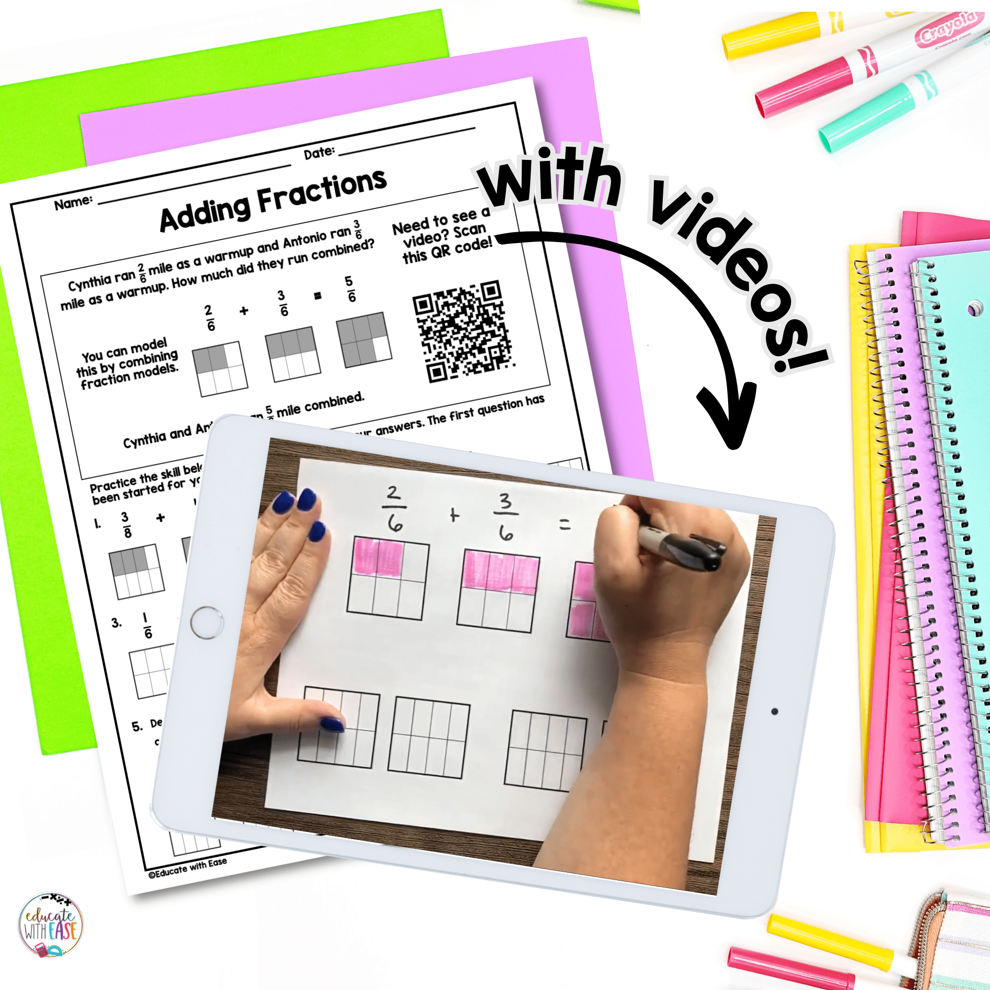 adding fractions interactive math worksheets 4th