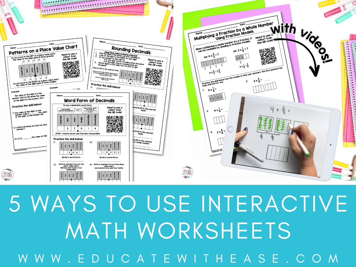5 Ways to Use Interactive Math Worksheets Blog Post Featured Image
