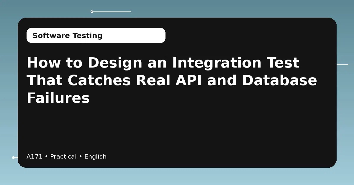 How to Design an Integration Test That Catches Real API and Database Failures