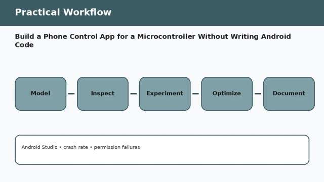 Build a Phone Control App for a Microcontroller Without Writing Android Code A019 workflow 1 Build a Phone Control App for a Microcontroller Without Writing Android Code — practical workflow