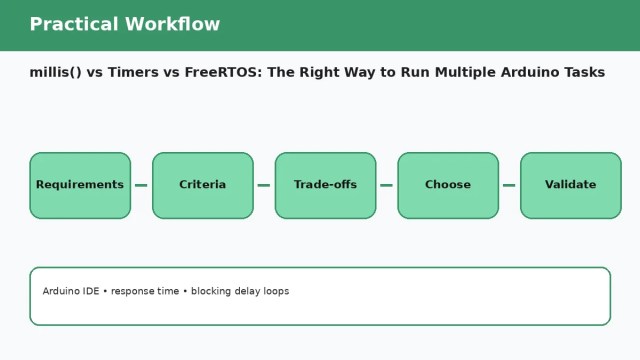 millis() vs Timers vs FreeRTOS: The Right Way to Run Multiple Arduino Tasks — practical workflow