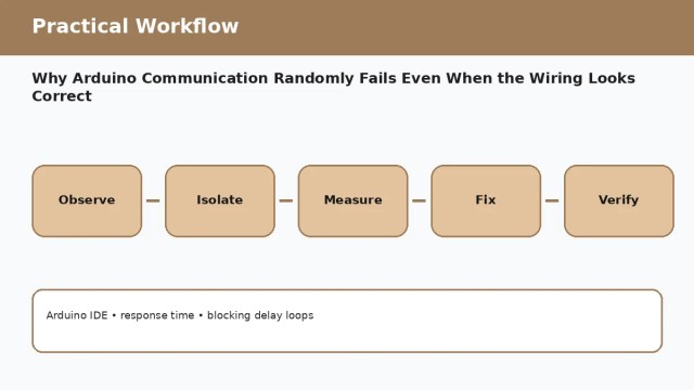 Why Arduino Communication Randomly Fails Even When the Wiring Looks Correct A037 workflow 1 Why Arduino Communication Randomly Fails Even When the Wiring Looks Correct — practical workflow