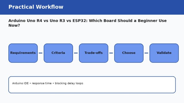 Arduino Uno R4 vs Uno R3 vs ESP32: Which Board Should a Beginner Use Now? — practical workflow