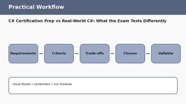 C# Certification Prep vs Real-World C#: What the Exam Tests Differently — practical workflow