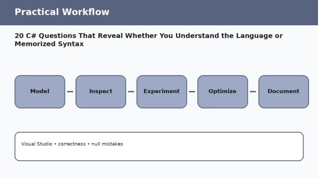 20 C# Questions That Reveal Whether You Understand the Language or Memorized Syntax — practical workflow